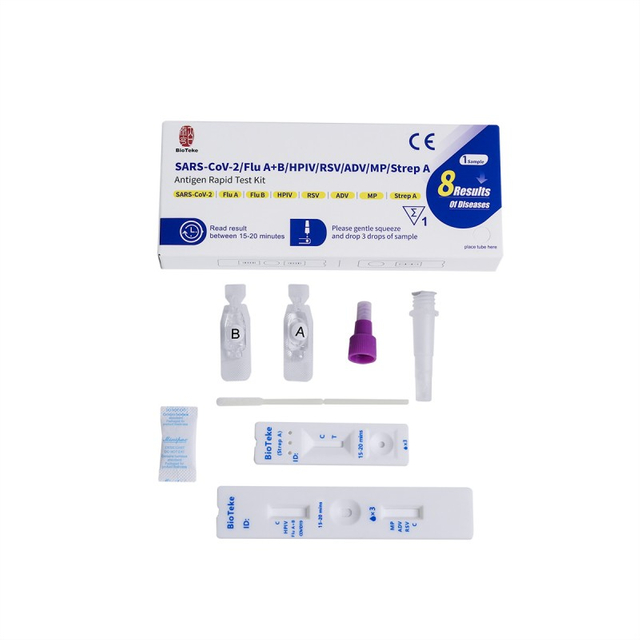 Bioteke 8 em 1 Múltiplo Patógenos Respiratórios Antígeno Rapid Test Kit 