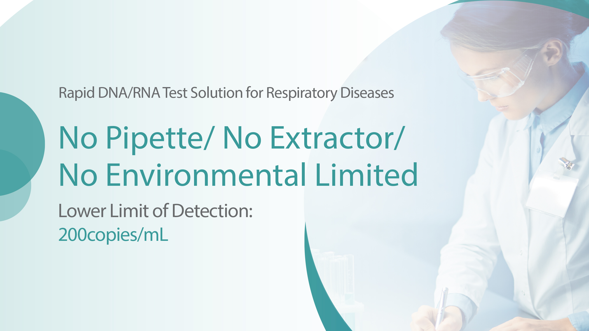 Solução rápida de teste de DNA/RNA para doenças respiratórias