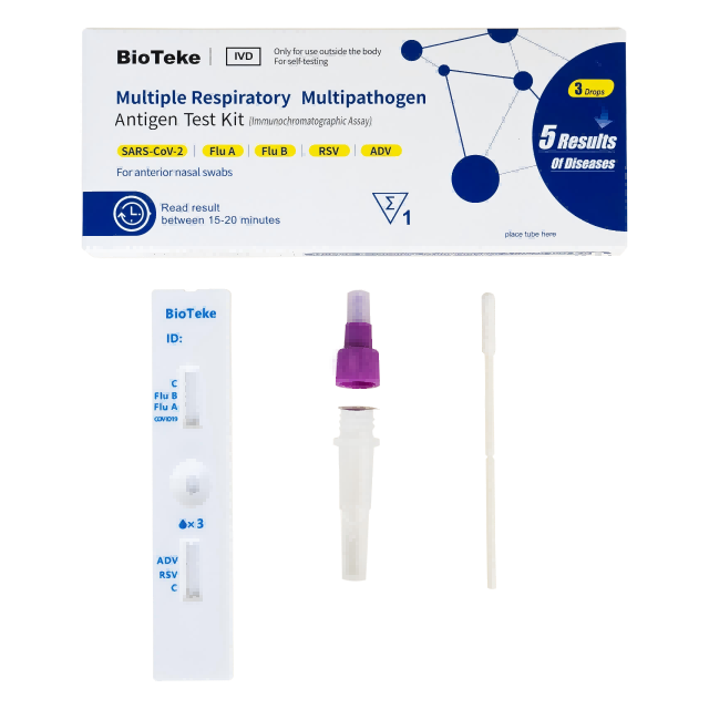 5 em 1 Múltipla kit de teste de antígeno multipatógeno respiratório (autoteste)