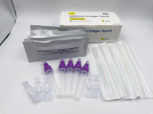 Fornecimento de fábrica Kit de teste de antígeno RADT SARS-CoV-2 para esfregaço nasal anterior (5 testes por caixa)