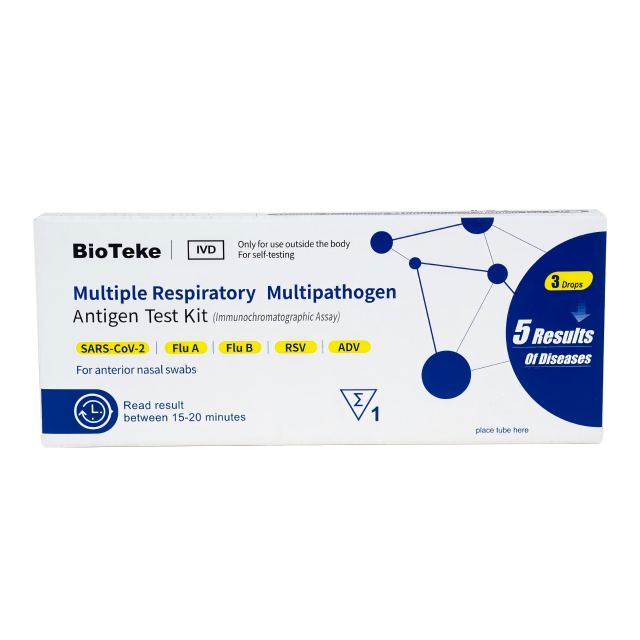 5 em 1 Múltipla kit de teste de antígeno multipatógeno respiratório (autoteste)