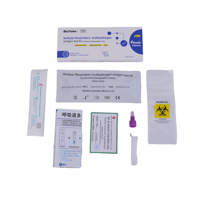 Bioteke 4 em 1 covid-19, gripe A+B, RSV Antígeno Rapid Test Kit