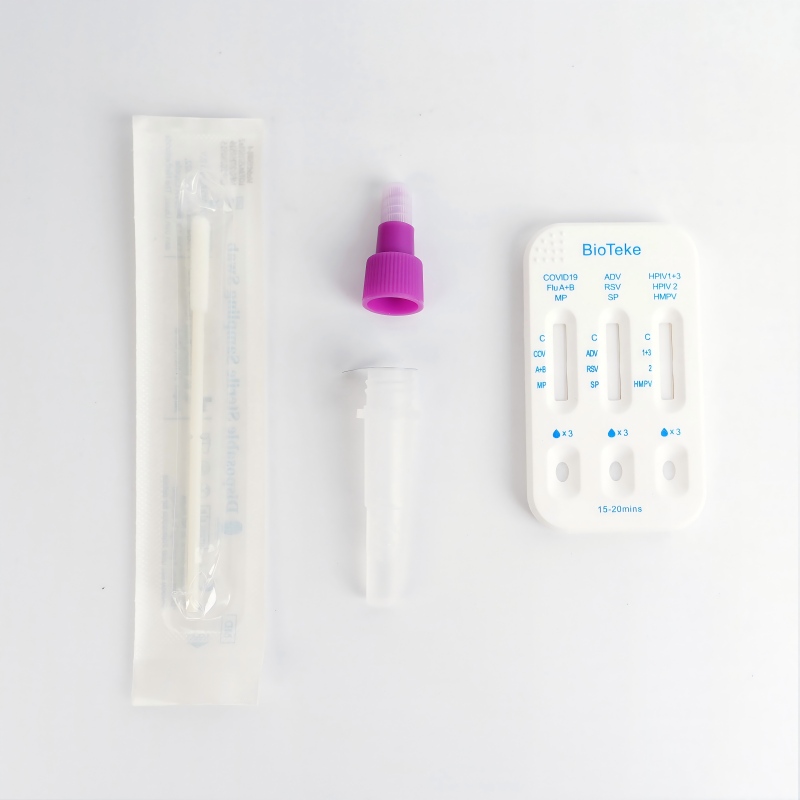 Respiratório 10 em 1 SARS-Cov-2/Flue A+B/HPIV2/HPIV1+3/RSV/Adv/MP/SP/HMPV Antígeno Rapid Test Kit